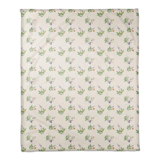 Spring Flower Bunches 50" x 60" Coral Fleece Blanket